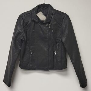 Ashley by 26 Faux leather moto jacket Black L
